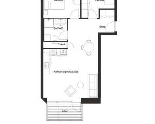 3 værelses lejlighed i Odense C