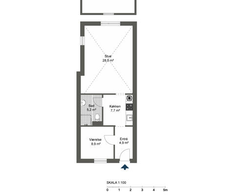 Lækker delevenlig lejlighed i 2 plan i Odense C