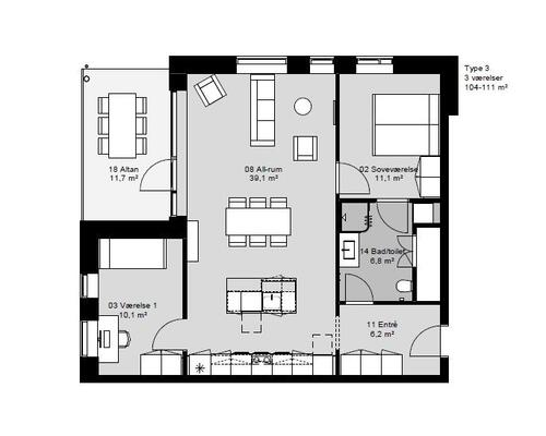 2 værelses hus i Videbæk