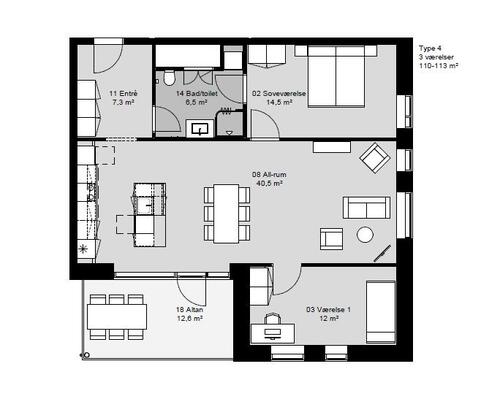 2 værelses hus i Videbæk