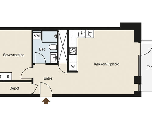 2 værelses lejlighed i Brøndby