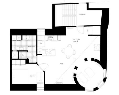 2 værelses – Vestergade 61, 3. th – Odense C