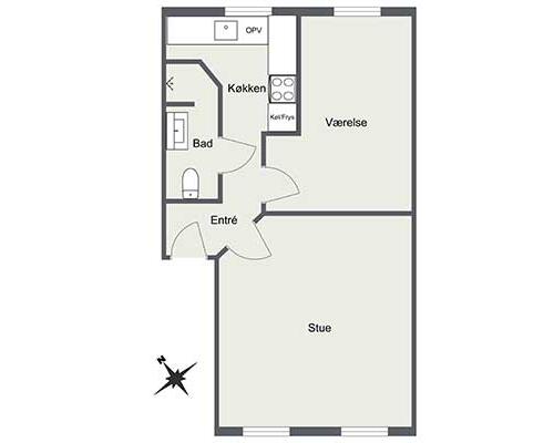 2 værelses lejlighed i Aalborg