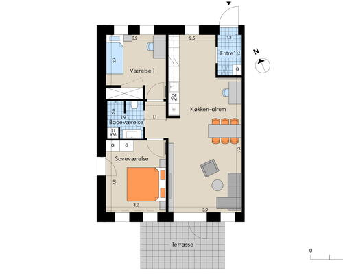 3 værelses lejlighed i Hillerød