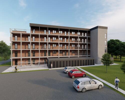 Stue lejlighed med lækker terrasse