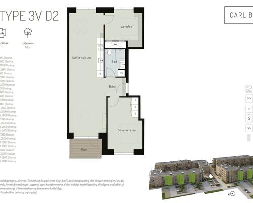 3 værelses lejlighed i Glostrup