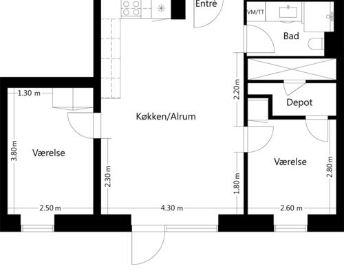 3 værelses lejlighed i Ballerup