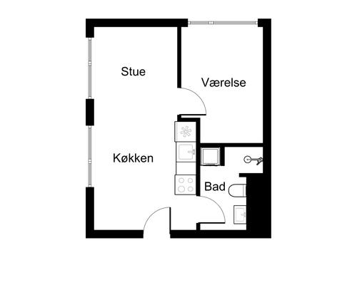 2 værelses lejlighed i Glostrup