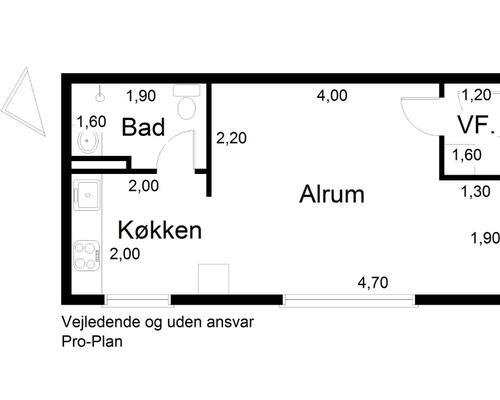 1 værelses lejlighed i Odder