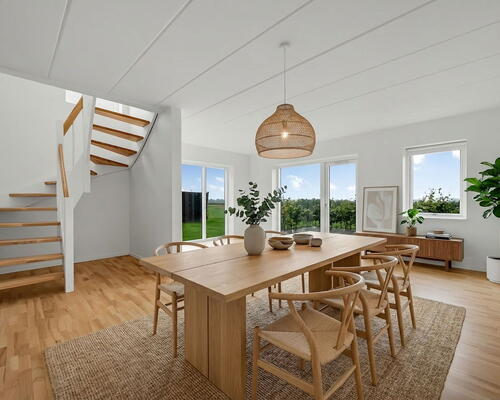 Indflytningsklart 5-værelses rækkehus på 124 m2 med carport, 2 badeværelser og solrig terrasse – husdyr tilladt