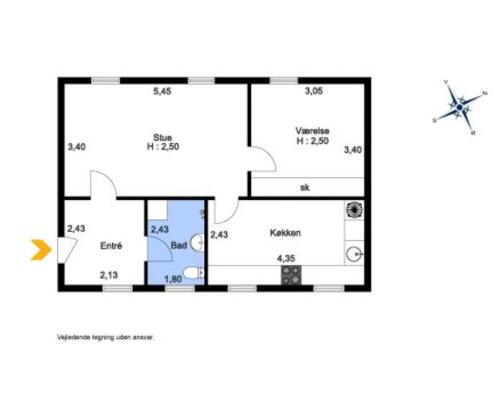 2 værelses lejlighed i Varde