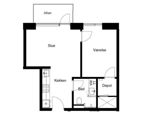 2 værelses lejlighed i Risskov