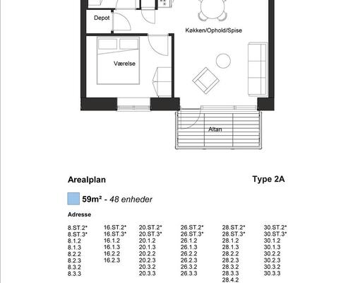 2 værelses lejlighed i Odense C