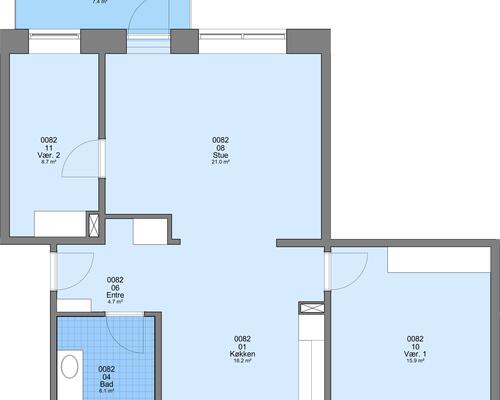 3 værelses lejlighed i Frederikshavn