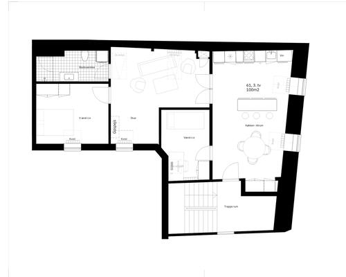 Moderne 4 værelses lejlighed i hjertet af Odense