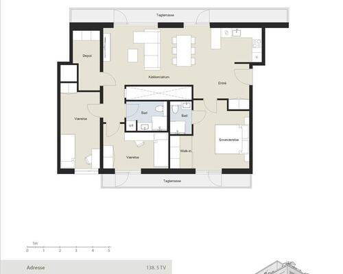 4 værelses lejlighed i København S