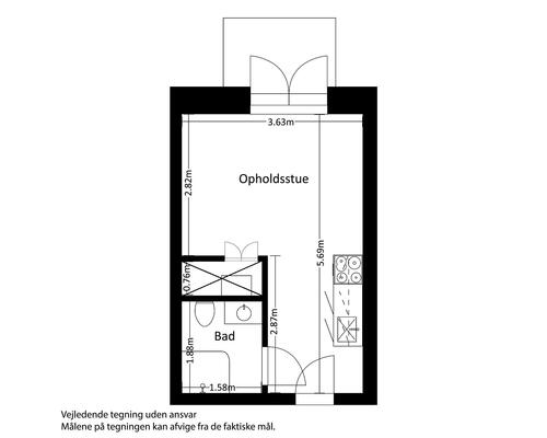 1 værelses lejlighed i Risskov
