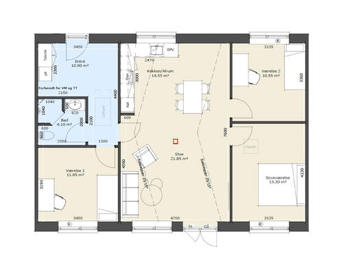 4 værelses hus i Helsinge