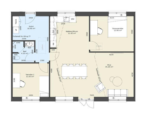 3 værelses hus i Helsinge