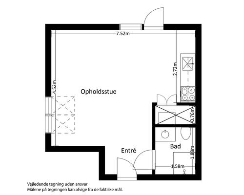 1 værelses lejlighed i Risskov