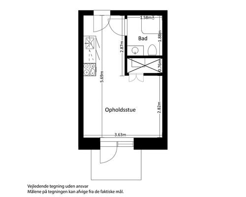 1 værelses lejlighed i Risskov