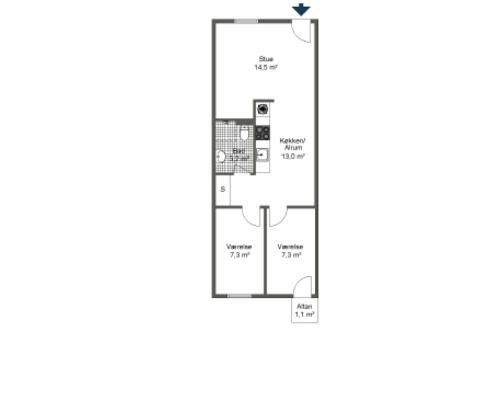 Charmerende og moderne bolig med altan