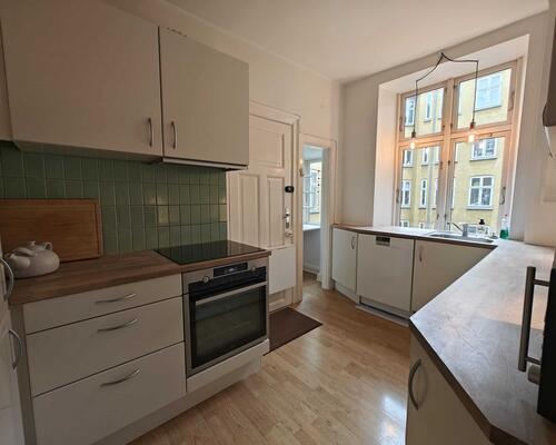Rummelig og lys lejlighed | København K.