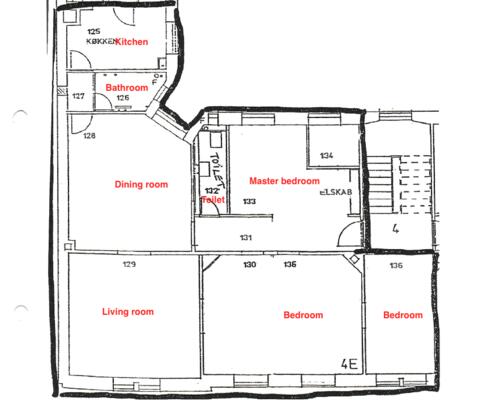Rummelig og lys lejlighed | København K.