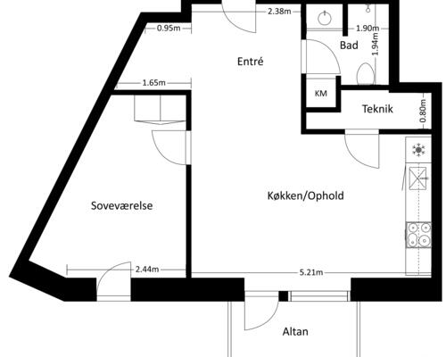 2 værelses lejlighed i Risskov