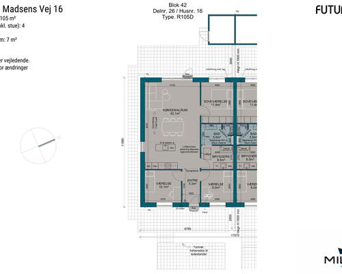 4 værelses hus i Give