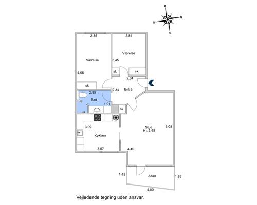 3 værelses lejlighed i Frederiksberg C