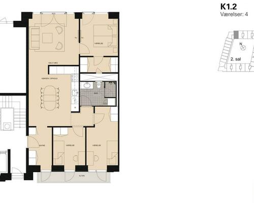 4 værelses lejlighed i København SV