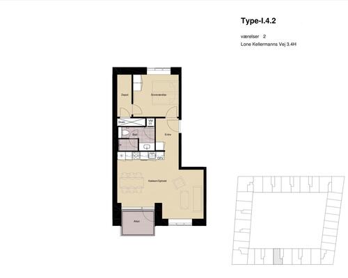 2 værelses lejlighed i København SV