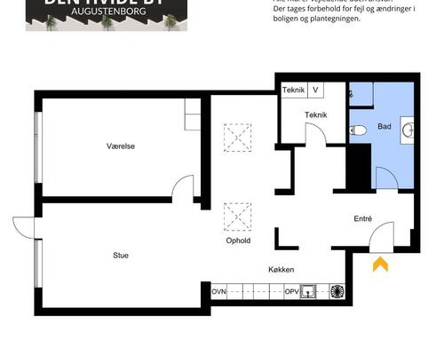 2 værelses lejlighed i Augustenborg