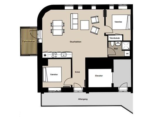 3 værelses lejlighed i Aalborg