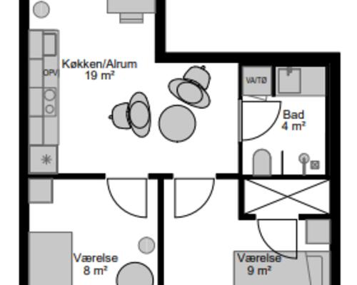 3 værelses lejlighed i Aalborg
