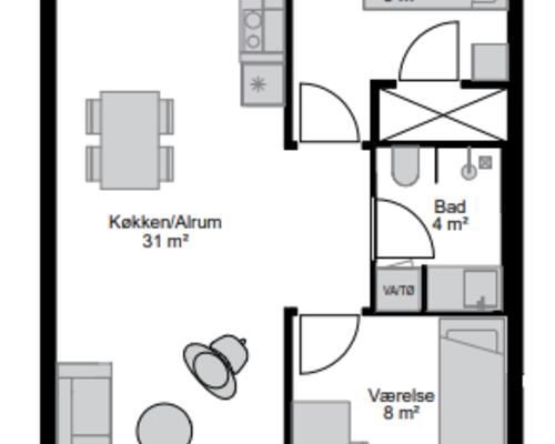 3 værelses lejlighed i Aalborg