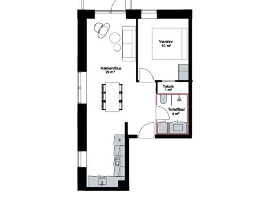 Nyopført 2-værelses lejlighed i Jubilæumshuset