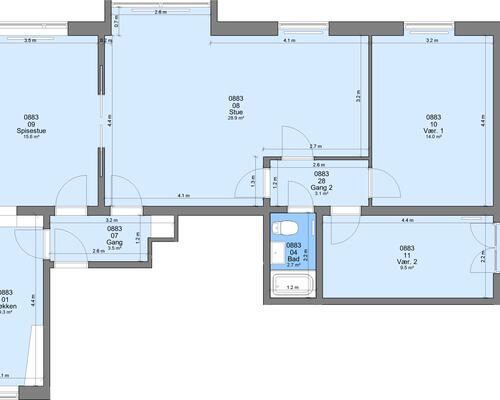 4 værelses lejlighed i Randers