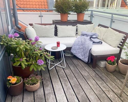 Lys og charmerende 2-værelses med stor solrig terrasse