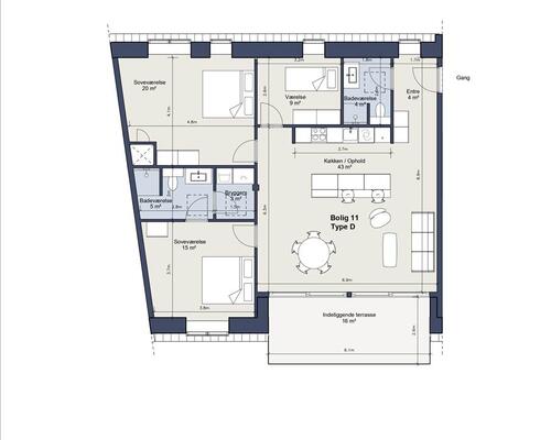 4 værelses lejlighed i Farum