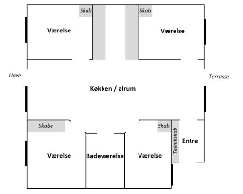 Stort rækkehus med have