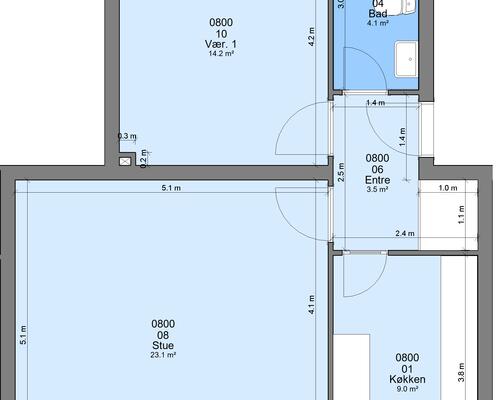 2 værelses lejlighed i Randers