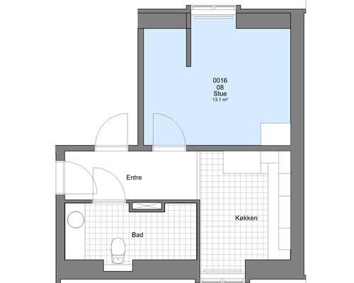 1 værelses lejlighed i Viborg