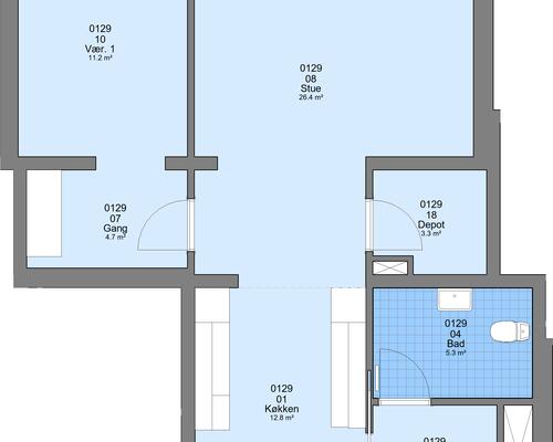 2 værelses lejlighed i Viborg