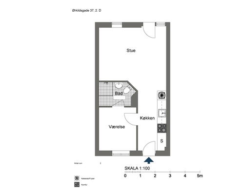 Charmerende 2-værelses centralt i Svendborg!