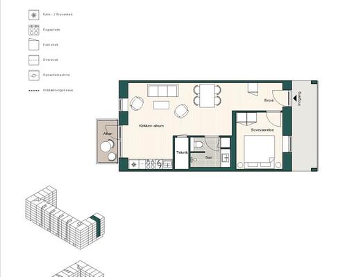 2 værelses lejlighed i København S