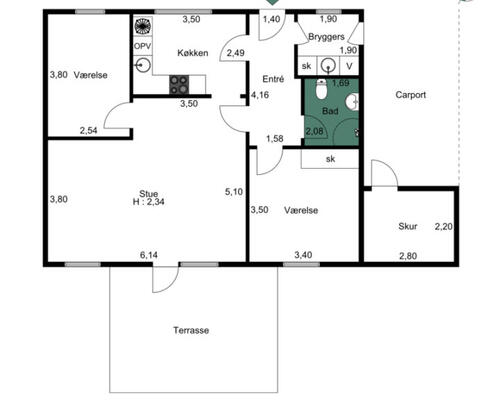 Ny renoveret 1-planshus i lukket vænge tæt på grønne områder – 87 Kvm