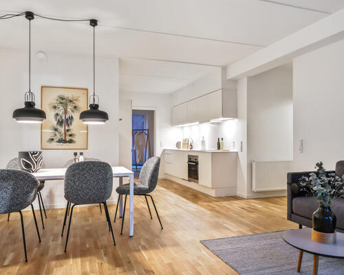 Nyopført 3-værelses lejlighed i Brokvarteret