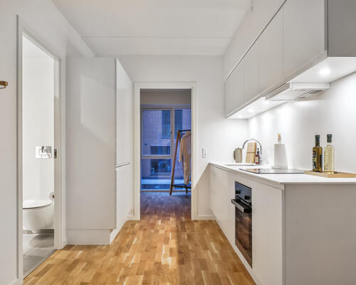 Nyopført 3-værelses lejlighed i Brokvarteret